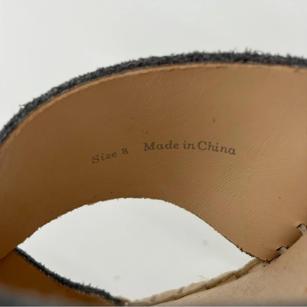Dolce Vita Carsie Espadrilles Platform Wedge Women's Gray Sandals Size‎ 8